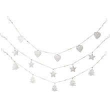 Světelný řetěz s motivy srdce, hvězdy a vánočního stromku