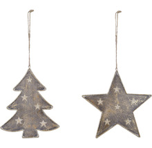 Vánoční strom a hvězdicové přívěsky k zavěšení, dekorace