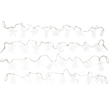 Ozdobná girlanda s hvězdami, anděly, sněhovými vločkami, vánočními stromky a soby