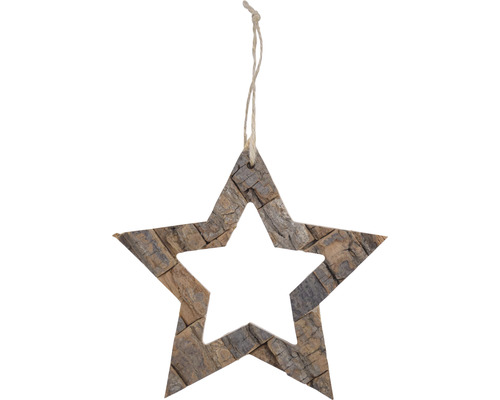 Hvězda přírodní závěsná Dekorativní dřevěná hvězda k zavěšení
