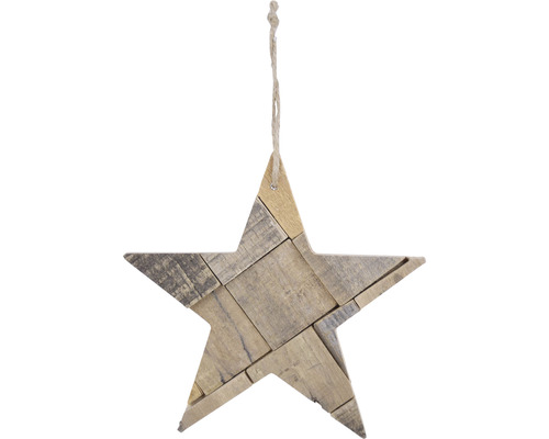 Hvězda závěsná přírodní Dřevěná hvězda k zavěšení