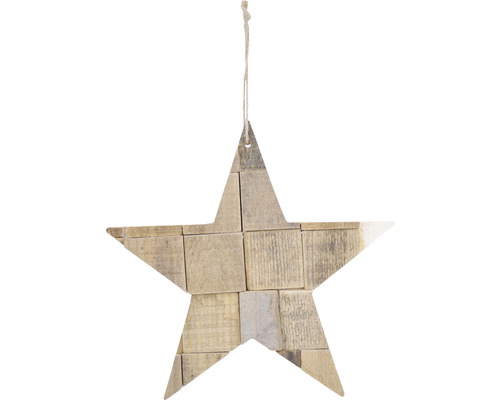 Hvězda závěsná přírodní Dřevěná hvězda jako dekorace k zavěšení