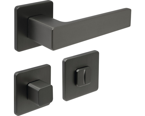 Sada kliky ke dveřím se čtvercovou rozetou pro interiérové dveře