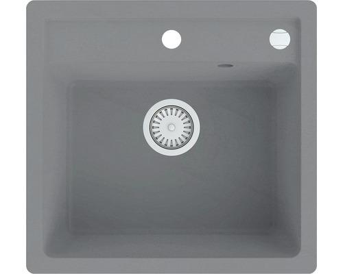 Šedý kuchyňský dřez s odtokem