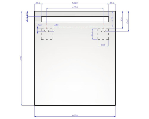 Technický výkres s rozměry