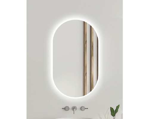 Oválné LED zrcadlo do koupelny s osvětlením Ambiente Oval 100 x 50cm 411-460