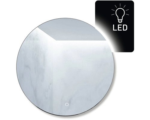 Kulaté LED zrcadlo do koupelny s osvětlením Ambiente Ronde Senzor Ø 80 s dotykovým senzorem cm 411-262