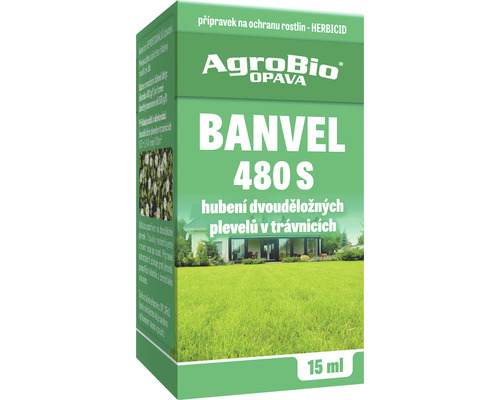 Banvel 480S proti plevelům v trávnících AgroBio 15 ml AgroBio Opava Banvel 480 S herbicid pro hubení plevele, 15 ml balení