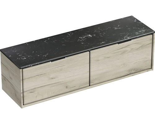 Skříňka pod umyvadlo se dvěma zásuvkami a kamennou deskou