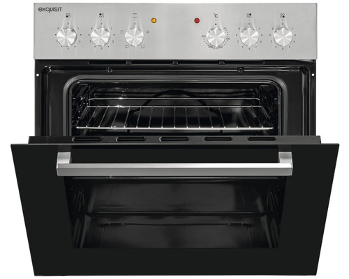 Vestavná trouba Exquisit s otevřenými dvířky