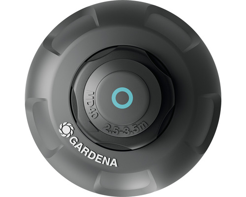 Logo Gardena a regulátor pro zahradní postřikovač