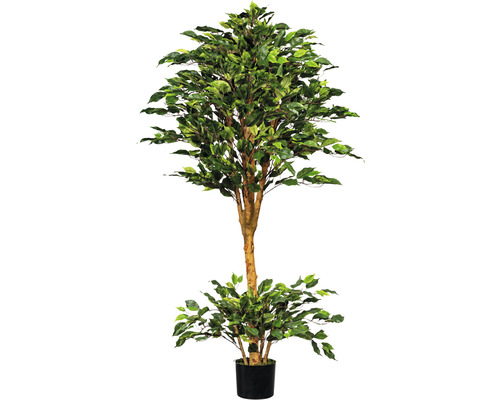 Umělá rostlina fíkus drobnolistý Ficus benjamina 1482 listů 150 cm přírodní kmen UV odolný v plastovém květináči