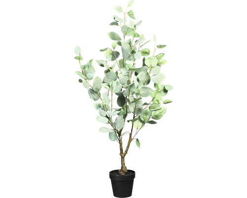 Umělá rostlina eukalyptus populus 130 listů cca 90 cm zelenošedá v plastovém květináči 13 x 11 cm