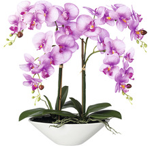 Umělá orchidej v bílém květináči