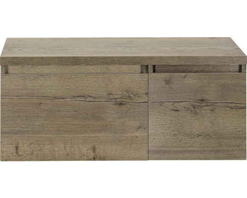 Skříňka pod umyvadlo v barvě dřeva se dvěma dvířky