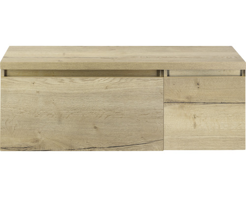 Koupelnová skříňka pod umyvadlo Sanox Frozen dub přírodní 120 x 43 x 45 cm Dřevěná spodní skříňka se zásuvkou