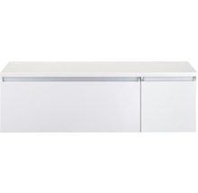 Bílá skříňka pod umyvadlo se zásuvkou a dvířky