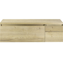 Závěsná skříňka pod umyvadlo v barvě dřeva se dvěma zásuvkami