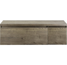 Skříňka pod umyvadlo se vzhledem dřeva a dvěma zásuvkami