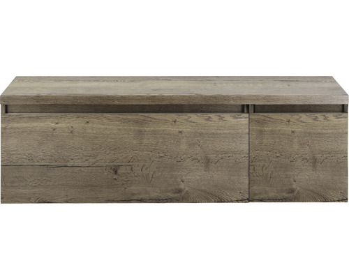 Koupelnová skříňka pod umyvadlo Sanox Frozen tabacco 140 x 43 x 45 cm Skříňka pod umyvadlo se vzhledem dřeva a dvěma zásuvkami