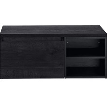 Dřevěná skříňka na boty s posuvnými dveřmi a policemi