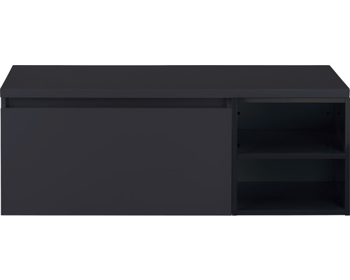 Koupelnová skříňka pod umyvadlo Sanox Frozen černá matná 120 x 43 x 45 cm Skříňka pod umyvadlo se zásuvkou a úložnými přihrádkami