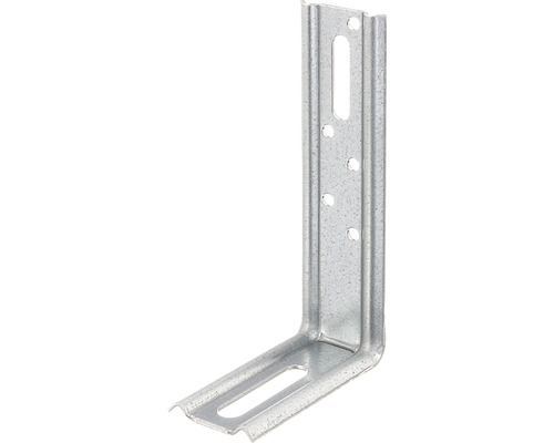 Spojovací úhelník ražený 120x70x30 mm, přestavitelný 90°, sendzimirově pozinkovaný Kovový úhelník s otvory pro upevnění