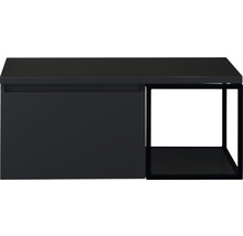 Černá skříňka pod umyvadlo se zásuvkou a úložným prostorem