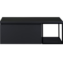 Černá skříňka pod umyvadlo se zásuvkou a policí