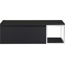 Černá umyvadlová skříňka s policí