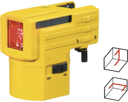Žlutý čárový laser pro interiérové úpravy.