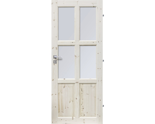 Interiérové dveře masivní 4S2K prosklené 60 L borovice