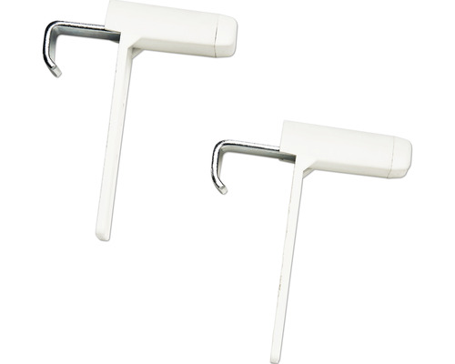 Dva bílé háčky na obrazy s ocelovými háčky