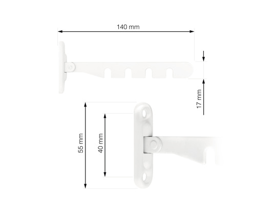 Technický nákres otočného věšáku na oděvy s rozměry