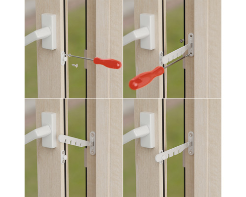 Montáž okenního zámku pomocí šroubováku