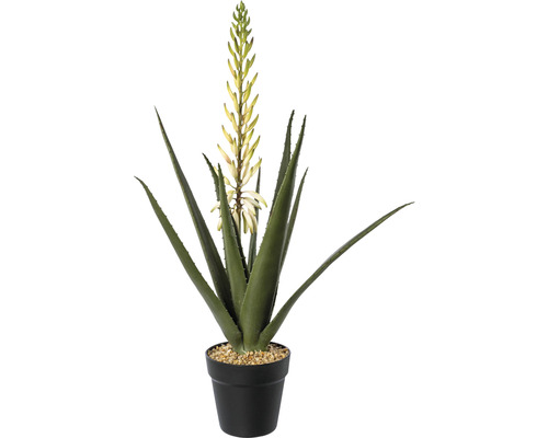 Umělá rostlina aloe s květem v květináči 65 cm