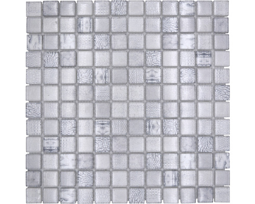 Skleněná mozaika XCM WL14 čtvercová Crystal Wildlife white 29,8x29,8cm