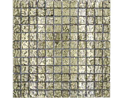 Skleněná mozaika XCM 8GO3 čtvercová Crystal Gold wavy 29,8x29,8cm