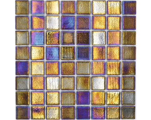 Skleněná mozaika VP55386PUR čtvercová ECO Shell DEEP 38 PUR 31,6x31,6cm