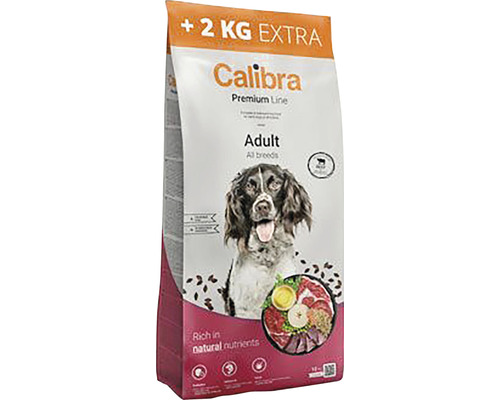 Granule pro psy Calibra Dog Premium Line Adult Beef 12 + 2 kg ZDARMA Calibra Premium Line Adult suché krmivo pro psy všech plemen