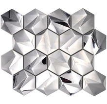 Kovová mozaika HXM 40SB šestihranná 3D ocel titan lesklá 25,7x29,7cm