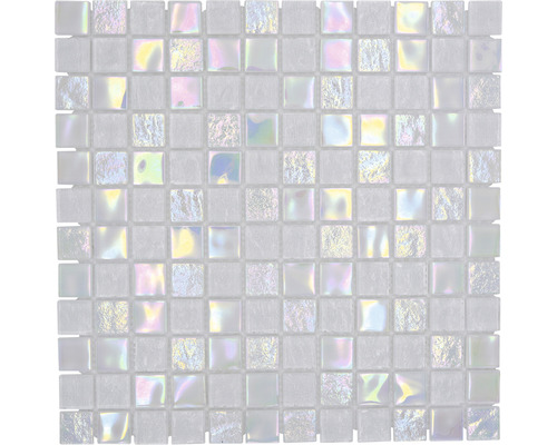 Skleněná mozaika CM S100 čtvercová Crystal mix Shell MYSTIC 25, 30,4x30,4cm