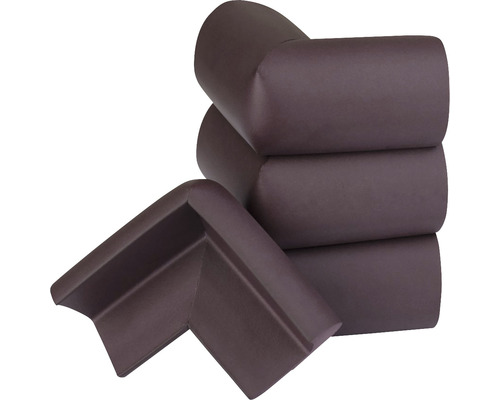 Ochrana rohu 55x55x35 mm, samolepicí, hnědá, 4 ks Rohové chrániče z pěny, ochrana hran nábytku pro kojence a děti