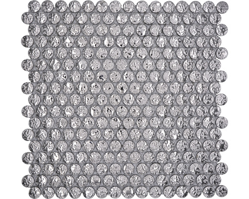 Keramická mozaika Style stříbrná 31,5 x 31 cm SB97 Mozaiková dlaždice s kulatými stříbrnými kameny