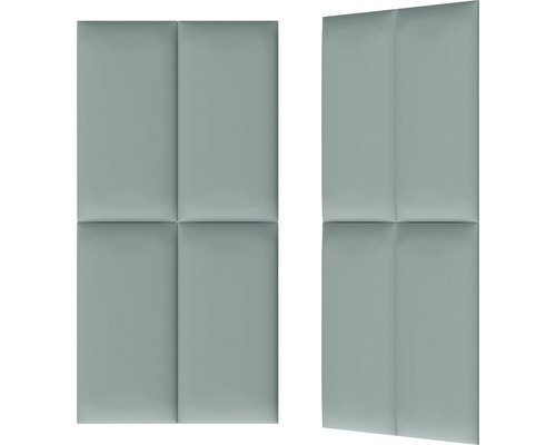 Dva šedé stěnové panely se čtyřmi obdélníkovými sekcemi