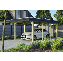 Dřevěný carport s autem