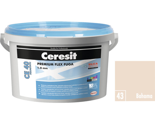 Spárovací hmota CERESIT CE 40 Aquastatic 2 kg 43 bahama Ceresit Premium Flex Fuga CE 40 Aquastatic 1-8 mm v kbelíku