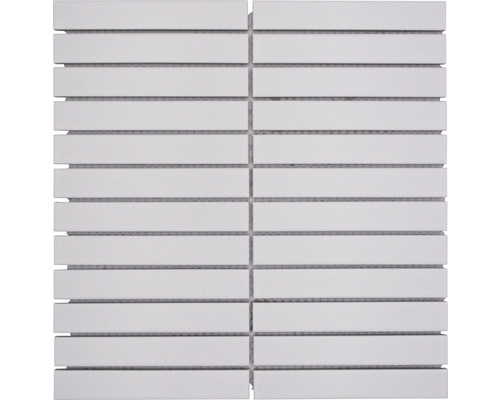Keramická mozaika CG ST 220 proužky uni bílá matná 29,6x30cm Keramická mozaiková dlaždice se vzorem tyčinek