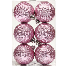 Šest vánočních koulí s fazetovým designem v balení