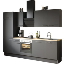 Kuchyňský blok se spotřebiči Optifit Ingvar420 270 cm barva čela antracit matná barva korpusu antracit v nesmontovaném stavu